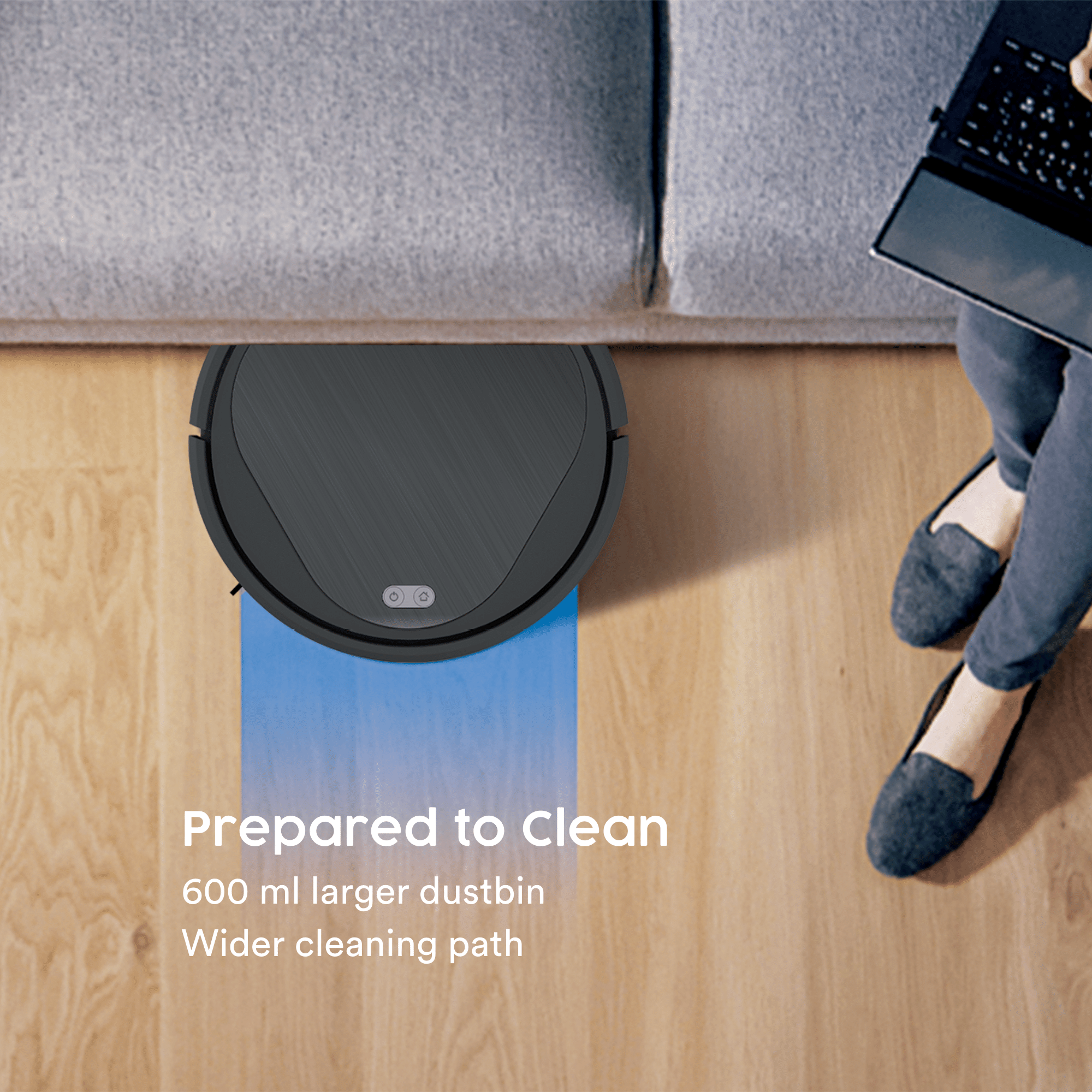 Trifo Emily Robot Vacuum, Precise Back & Forth Navigation and 110 Minute Runtime allow Emily to clean up to 3X the area of random navigating robots, Powerful Suction (2500pa), WiFi and Alexa Enabled - image 3 of 5