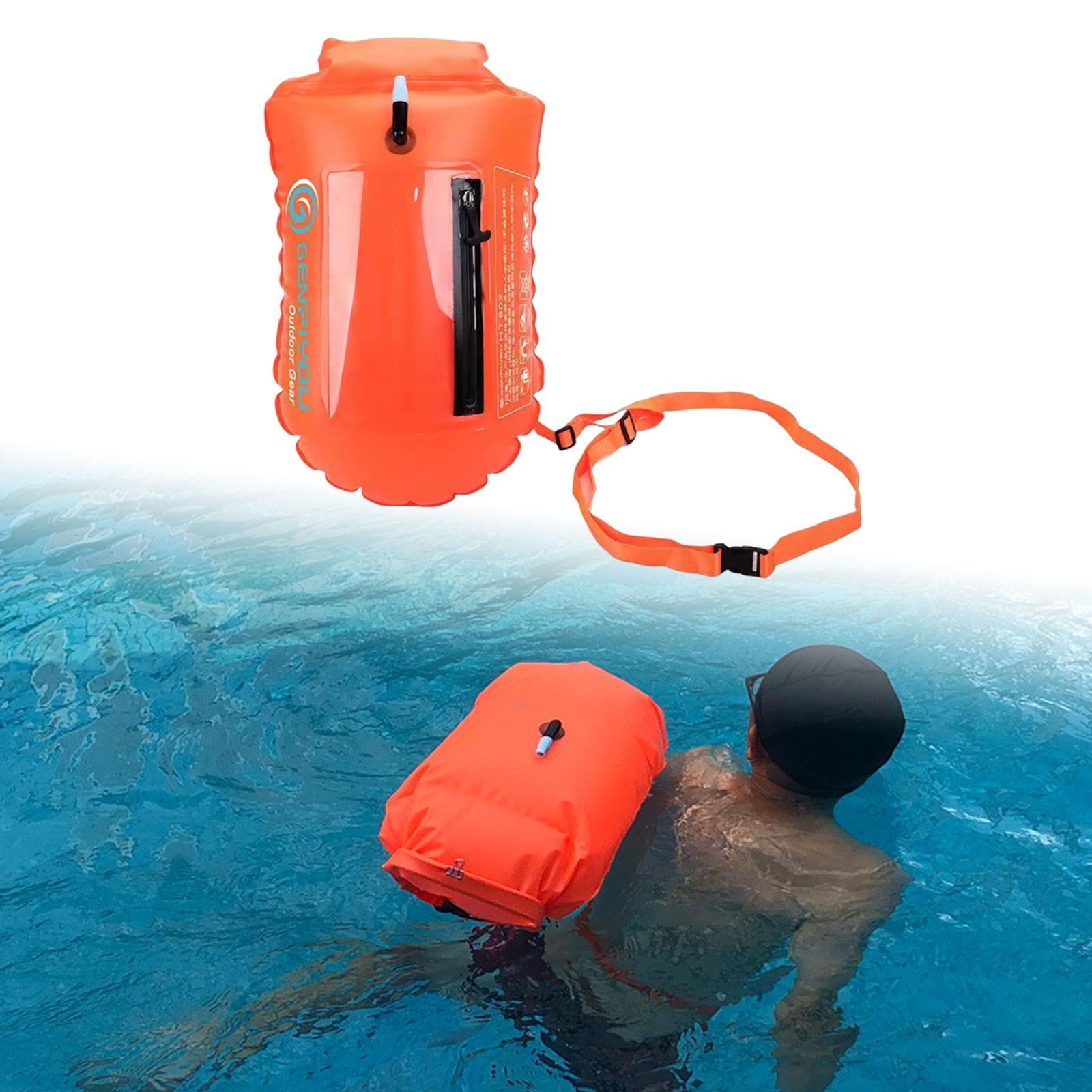 harayaa Swim Bouy Accessory Large Capacity PVC Sturdy Swimming Inflatable Waterproof Bag Orange
