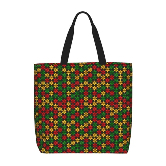 Honeii Color Music1 Print Tote Bag, Reusable Grocery Shopping Bag,Shoulder Bag with Inner Pocket