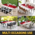 thumbnail image 5 of Red Christmas Snowflakes Table Cloths for 8 Foot Rectangle Tables, Xmas Balls Winter Pine Tree Patio Waterproof Elastic Fitted Tablecloths, Washable Rectangular Table Cover for Camping, 5 of 8