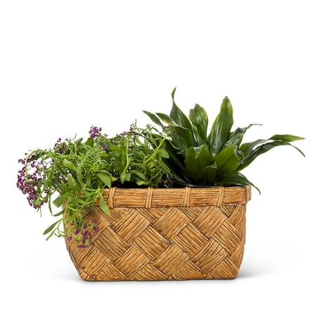 Set of 6 Small Wide Weave Rectangle Planter