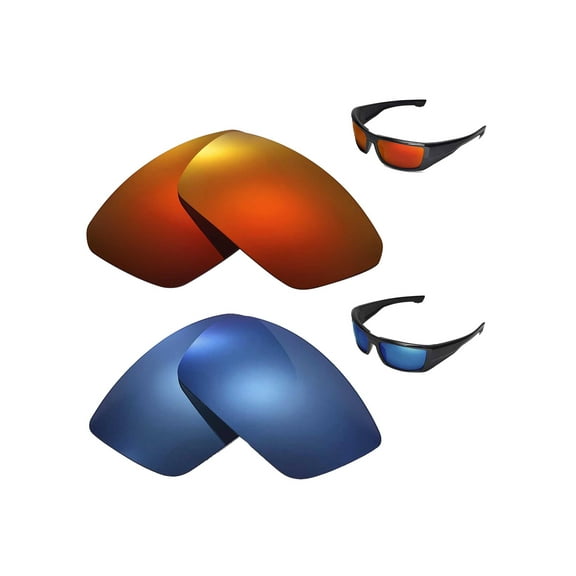 Walleva Polarized Ice Blue   Fire Red Lenses For Spy Optic DIRK Sunglasses