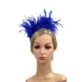 thumbnail image 3 of Outfmvch Hair Accessories For Women Headband Vintage Colorful Burlesque Headpiece Flapper Ostrich Feather Fancy Headband Hair Ties Blue One Size, 3 of 6