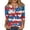 Red, variant on 4th Of July Blouse Women 1776-2026 Independence Day 3/4 Sleeve Henley Tunics Usa Flag Red White and Blue Summer Shirts 2XL