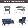 thumbnail image 5 of Bellefurn 7Pcs Outdoor Patio Furniture Set with 44" Gas Fire Pit Table,Wicker Patio Conversation Sets with 4 High Back Patio Chairs and 2 Side Table for Balcony, Porch, Garden, 5 of 5