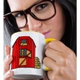 thumbnail image 2 of 3drose, Red Barn Scene, 15oz Two-tone Yellow Mug, 2 of 6