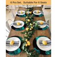 thumbnail image 4 of 15 Inch Round Placemats Set of 4, Teal Blue Rose Non Slip Heat Insulation PP Table Mats, Vintage Abstract Garden Flower Floral Black Washable Place Mats for Kitchen Dining Party Table Decor, 4 of 7