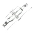 thumbnail image 3 of 20mm Folding Deployment Clasp Buckle Stainless Steel Watch Band Extender 6mm Install Width, Silver Tone, 3 of 5