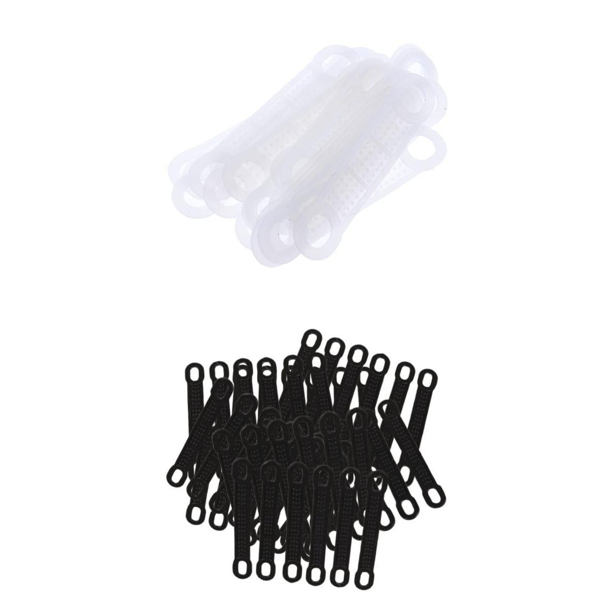 40 Pack Anti Slip Clear Rubber Clothes Hanger Grips Clothing Hanger Strips 