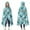 Blue Halloween Ghosts, variant on Wearable Blanket,Black Halloween White Ghosts Hooded Wearable Flannel Blanket for Adults & Teens,Winter Poncho Shawl Wrap Cape Cozy Anti-Pill,60"x80"