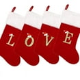 thumbnail image 6 of TETOU 20inch Monogrammed Christmas Stockings with Letters Soft Plush Velvet Red Stockings for New Year Family Decoration Q, 6 of 9