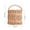 thumbnail image 3 of 8* Wicker Flower Baskets Functional Wedding Decor Barrel Shape with Pearl Handle, 3 of 8