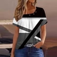 thumbnail image 1 of Fiudx Ropa de Mujer Camiseta Plisada de Manga Corta para Mujer, 1 of 4