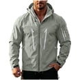 thumbnail image 2 of LYSMORA Mens Waterproof Hooded Rain Jacket Adjustable Cuff Hem Multi Zipper Pockets Lightweight Hiking Outdoor Windbreaker Coat, 2 of 8