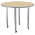 thumbnail image 4 of ECR4Kids 36in Round Contour Thermo-Fused Adjustable Activity Table Maple/Light Grey/Silver - Super Leg, 4 of 8