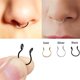 thumbnail image 4 of 0.8*10mm,or-anneau De Nez En Acier Inoxydable En Forme De U Manchette De Nez Non Piercing Bijoux De Nez Faux Anneau De Nez Clip Argent Cerceau De, 4 of 5