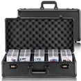 thumbnail image 5 of Graded Card Storage Box, 5 Slots, Graded Sports Cards Holder Carrying Case with Coded Lock Foam Dividers, for 162 PSA Graded Cards 115 BGS Cards 130 SGC Cards 585 Top Loaders or 999+ Loose Cards, 5 of 6