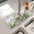 thumbnail image 2 of Kitchen Sink Splash Guard Faucet Mat -1 PC Super Absorbent Fast Drying Mat Sink Gadgets-Splash Guard Behind Faucet Drip Catcher for Kitchen, Bathroom,Sink Mat, Dish Drying Mat, Bathroom(15" X 5.5" ), 2 of 6