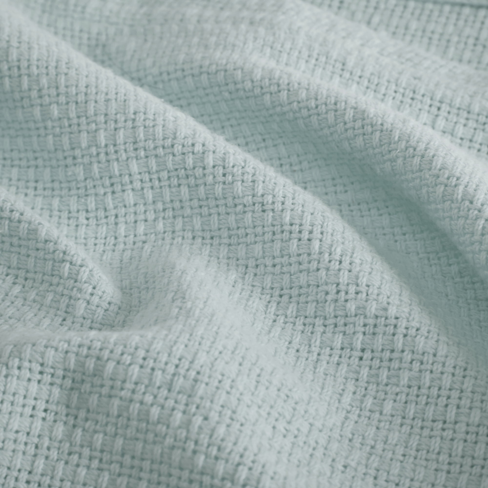 Home Essence Knit Freshspun Basketweave Cotton Blanket, 66x90, Twin, Blue