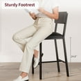 thumbnail image 3 of Studyset Counter Height Bar Stools Set of 2,Counter Stools with Back and Thickened Metal Legs,Upholstered PU Leather Counter Height Barstools with Footrest,Comfortable Modern Chairs for Kitchen, 3 of 8