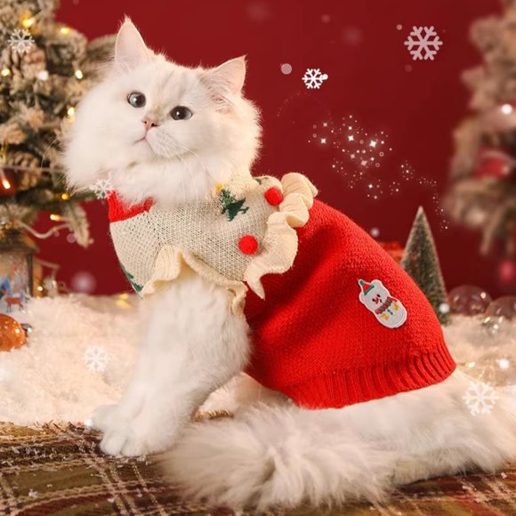 Decoraciones navideñas, adornos navideños, regalos de Navidad, ropa de invierno para gatos, suéter de invierno para mascotas, conjunto de invierno, ropa de lona