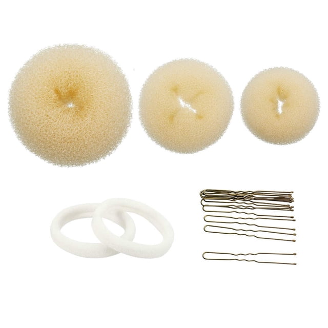 Guardurnaity Juego de moldeador de moño para el cabello, accesorios de peinado fáciles y versátiles, banda elástica alta, suministros elegantes Accesorio para el cabello beige