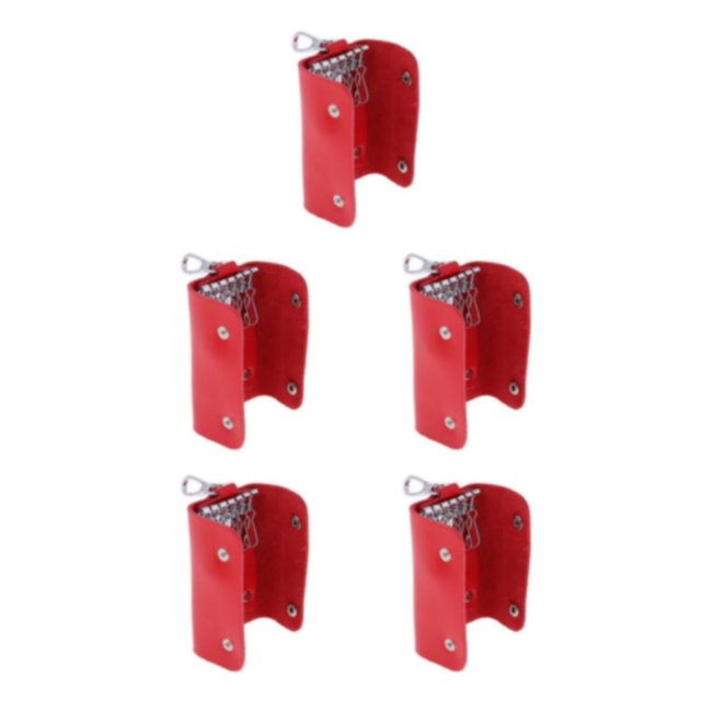 Monstrate Fashion Leather key pack Key Chain waist Key Holder red padlock Key Hook bag Type2 NO2
