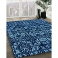 thumbnail image 2 of Ahgly Company Indoor Round Abstract Blue Abstract Area Rugs, 6' Round, 2 of 6