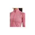 thumbnail image 3 of UNDER ARMOUR Womens Pink Heather Long Sleeve Zip Neck Top L, 3 of 4