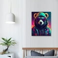 thumbnail image 4 of Nawypu Punk Panda Canvas Wall Art Funny Artwork Anime Painting DJ Panda Pictures on Canvas Wall Art for Office Decorations Living Room Bedroom and Kitchen Decor Framed Canvas Prints, 4 of 5