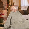 thumbnail image 2 of Kids Oversized Blanket Sweatshirt,Sherpa Hoodie,Super Soft Warm Comfortable Giant Pullover with Large Front Pocket for Boys Girls, 2 of 6