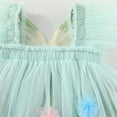 thumbnail image 6 of Staki Butterfly Dress Girl's Dresses Cotton Ruffle Sleeve Tiered Swing A-Line Cute Midi Casual Sundress(Light Green,2-3 Years), 6 of 9