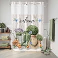 thumbnail image 6 of No Hook Shower Curtain with Built-in Rings - Farmhouse Washable Waterproof Fabric Bathroom Curtains for Hotel,Rentals, 60 X 72 Inch Long , Gardening Potted Plant Kettle Boots Green, 6 of 9