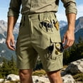 thumbnail image 2 of DDAPJ pyju Father's Day Gifts Mens Cargo Hiking Shorts Lightweight Quick Dry Nylon Shorts Ripstop Work Short Trousers with Multi Pockets Khaki M, 2 of 8