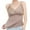Khaki, variant on Public Camisole Tank Top for Women with Built in Bra Trendy Spaghetti Strap Sleeveless Summer Tops Lace V Neck Ribbed Camis Tank Black XL