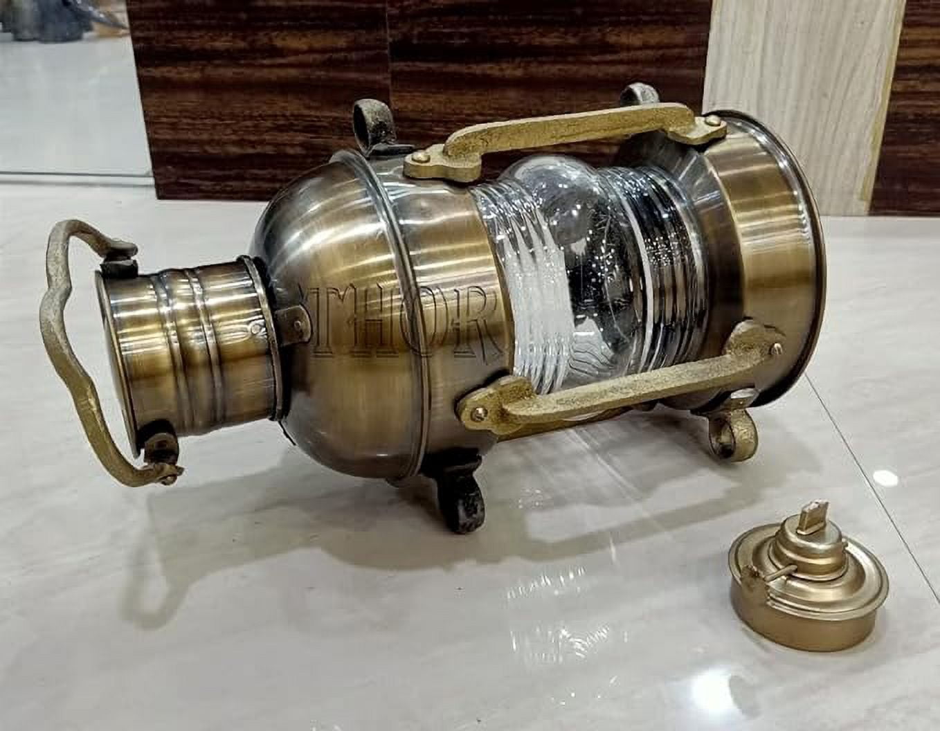 Large Maritime Antique Boat Lantern Vintage White Glass Oil Lamp Maritime Ship Lantern Rustic Vintage Home Decor Gifts