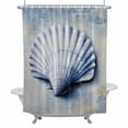 thumbnail image 2 of White Shell Shower Curtain for Bathroom Decor, Ocean Seashell Simple Oil Painting Realistic Waterproof Fabric Shower Curtain, 72"x72" Set with 12 Hooks, 2 of 9