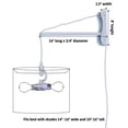 thumbnail image 2 of MAST Plug-In Wall Mount Pendant, 2 Light White Cord/Arm with Diffuser, White Shade 13x16x11, 2 of 7