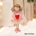 thumbnail image 1 of Pink Lace Skirt Plush Cute Angel Girl Doll Handmade Crafts Pendant Christmas Tree Hanging Ornaments New Year 2022 Xmas Gift Toy, 1 of 5