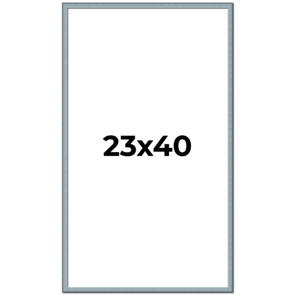 23x40 Frame Blue Scuffed Farm Board Solid Wood Picture Frame Width 0.75 Inches | Interior Depth 0.5