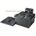 Presto 5Qt Dual Basket Pro Fry Immersion Element Black Deep Fryer 05489