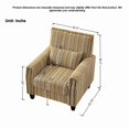 thumbnail image 3 of Modern Upholstered Accent Chair with Nailhead Trim, Yellow and White Striped Armchair, 3 of 10