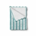 thumbnail image 2 of Turquoise Soft Flannel Fleece Blanket, Dots Rounds and Stipes with Thick Borders Vintage Retro Textured Image, Cozy Plush for Indoor and Outdoor Use, 50" x 70", Mint Green and White, by Ambesonne, 2 of 6