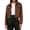 Brown, variant on Women's Faux Suede Cropped Jacket Soft Collared Zip Up Long Sleeve Cardigan Coat Relaxed Casual Solid Color Fall Outerwear with Pockets L