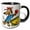 Black/White, variant on 3drose, Funny Dachshund Puppy Dog Playing Table Tennis or Ping Pong Sports, 11oz Magic Transforming Mug