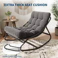 thumbnail image 3 of Indoor Outdoor Papasan Rocking Chair with Cushion, Curved Metal Frame Rocking Chair for Bedroom Living Room Porch Patio, 3 of 8