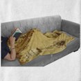 thumbnail image 6 of Kraken Soft Flannel Fleece Throw Blanket, Old Map with Compass and Ship Continent and Kraken Design Print, Cozy Plush for Indoor and Outdoor Use, 50" x 70", Pale Brown Yellow, by Ambesonne, 6 of 6