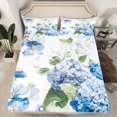 thumbnail image 2 of Homewish Rustic Hydrangea Queen Sheet Sets,Country Plant Flat Sheet,Blue Green White Queen Fitted Sheet For Girls Kids,Ultra Soft Home Decor,4pcs, 2 of 7