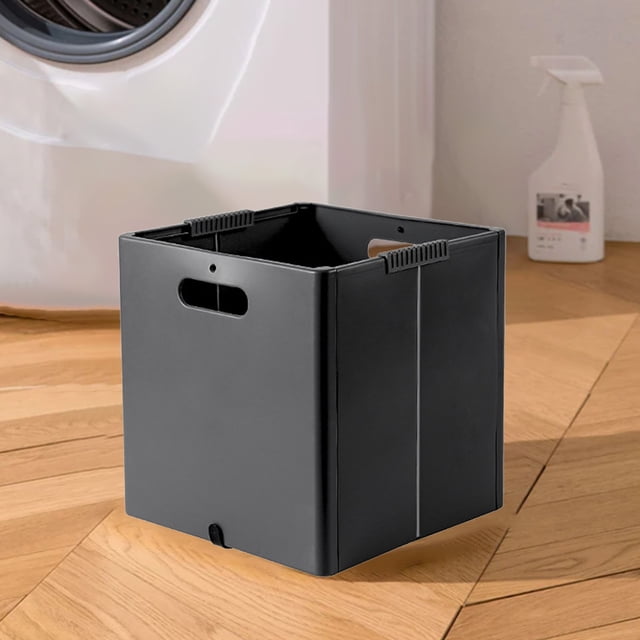 Fiudx Cesta de Ropa Plegable, Diseño Compacto, Plástico Resistente, Asas de Transporte Fáciles de Transportar, Opciones En Blanco y Gris, Solución de Almacenamiento para El Hogar, Esencial para La Co