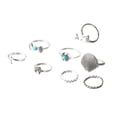 thumbnail image 1 of Joyas retro para mujer, 8 piezas, anillo geométrico, anillos con piedras preciosas con personalidad, 1 of 8